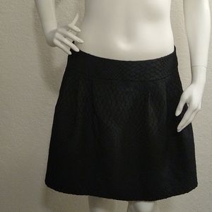 Jennifer Lopez Black Textured Diamond Pattern Mini Skirt 14 -- Final Price